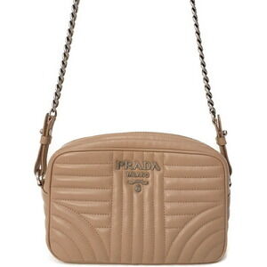 PRADA Diagram Leather Bag Chain Shoulder